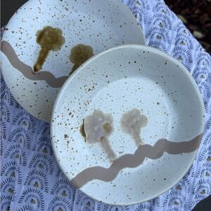 Artistic Ceramic Plates with Tree Design